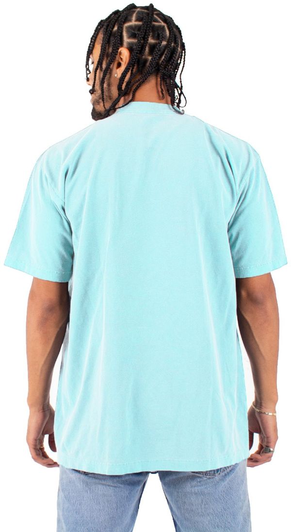 Am image of a Custom Shaka Wear Garment Dyed Crewneck T Shirt in Powder Blue!