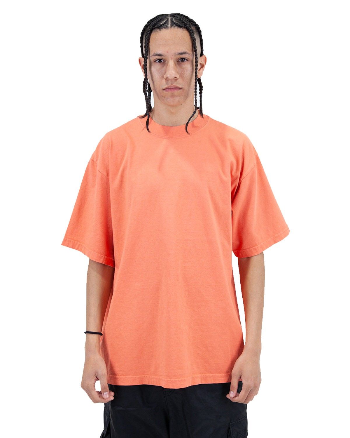 Shaka Wear Garment Dyed Crewneck T Shirt in Peach