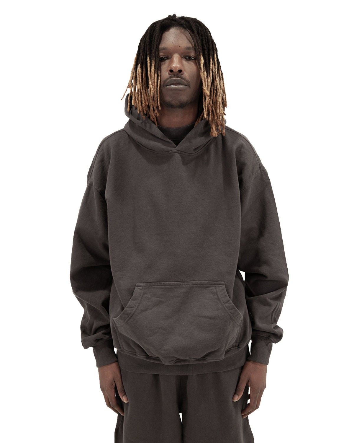 Shaka Wear Mens Los Angeles Garment Dyed Hooded Sweatshirt in Shadow