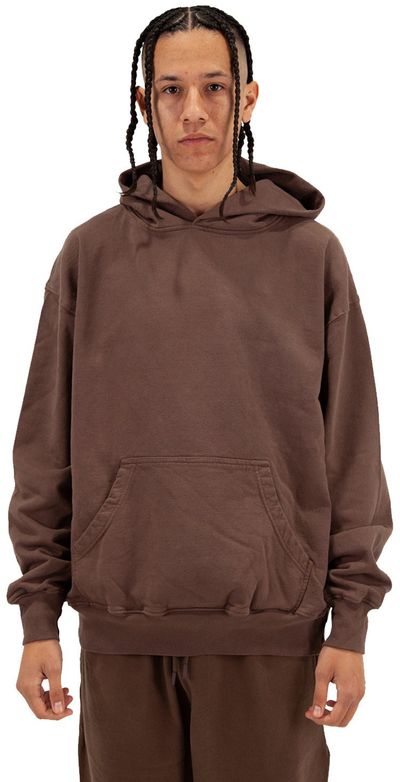 Am image of a Custom Shaka Wear Mens Los Angeles Garment Dyed Hooded Sweatshirt in Mocha!