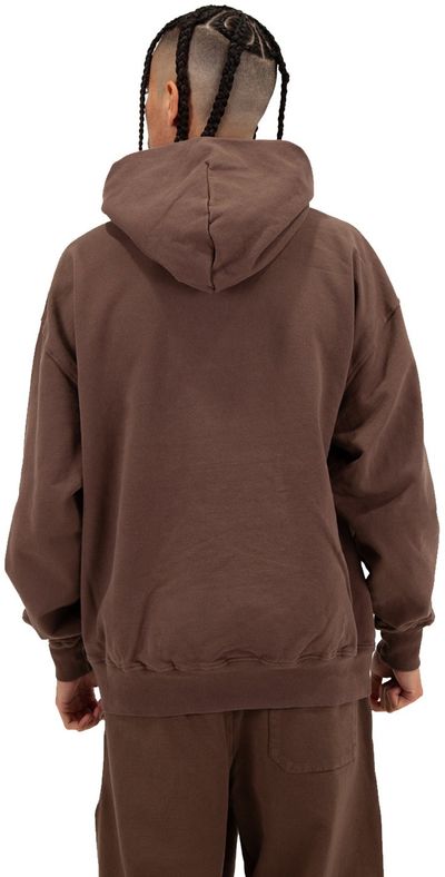 Am image of a Custom Shaka Wear Mens Los Angeles Garment Dyed Hooded Sweatshirt in Mocha!