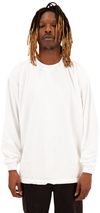 Am image of a Custom Shaka Wear Mens Garment Dyed Long Sleeve T Shirt in White!