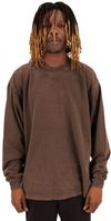 Am image of a Custom Shaka Wear Mens Garment Dyed Long Sleeve T Shirt in Mocha!