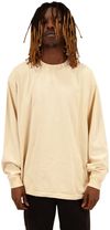 Am image of a Custom Shaka Wear Mens Garment Dyed Long Sleeve T Shirt in Cream!