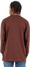 Am image of a Custom Shaka Wear Adult 7.5 oz Max Heavyweight Long Sleeve T Shirt in Brown!