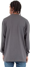 Am image of a Custom Shaka Wear Adult 7.5 oz Max Heavyweight Long Sleeve T Shirt in Dark Grey!