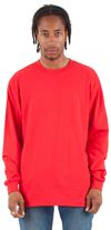 Am image of a Custom Shaka Wear Adult 7.5 oz Max Heavyweight Long Sleeve T Shirt in Red!