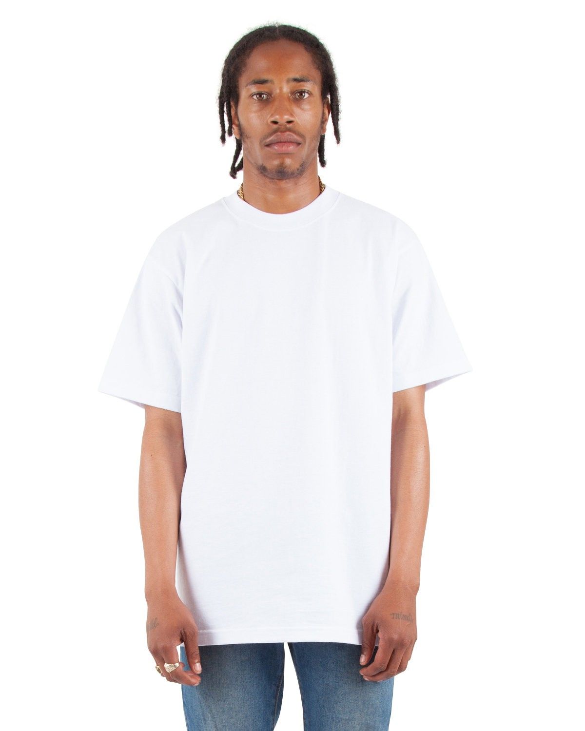 Shaka Wear Adult 7.5 oz Max Heavyweight T Shirt in White