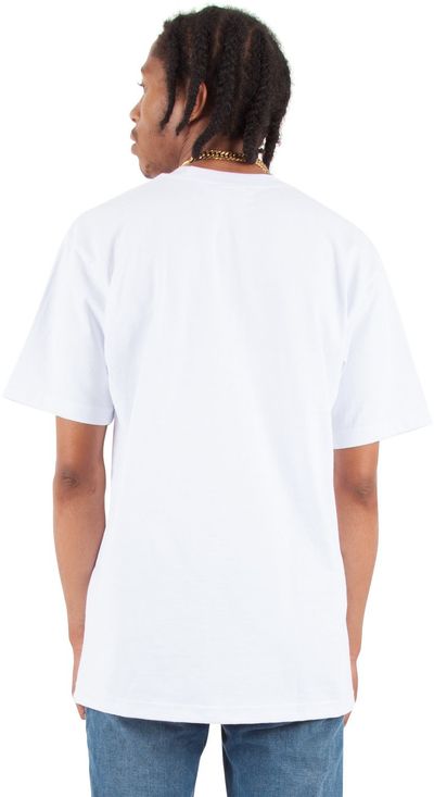 Am image of a Custom Shaka Wear Adult 7.5 oz Max Heavyweight T Shirt in White!