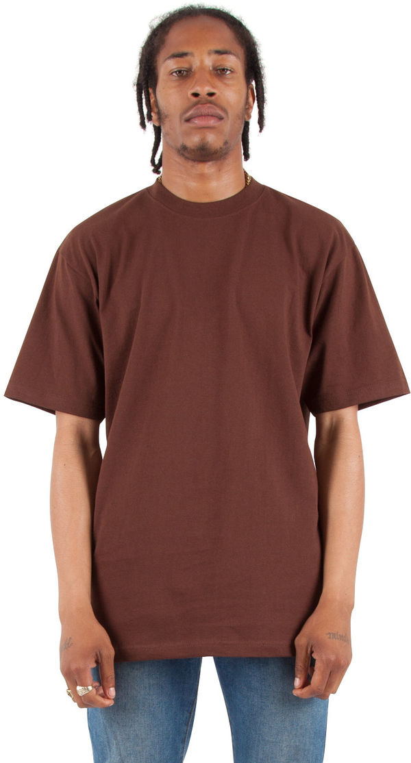 Am image of a Custom Shaka Wear Adult 7.5 oz Max Heavyweight T Shirt in Brown!