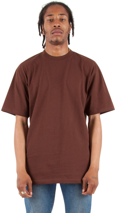 Am image of a Custom Shaka Wear Adult 7.5 oz Max Heavyweight T Shirt in Brown!
