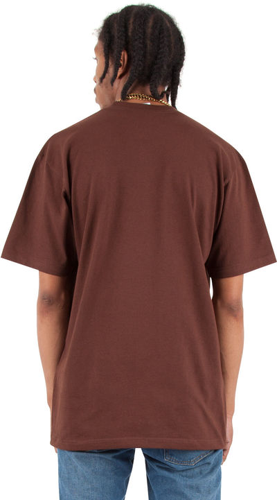 Am image of a Custom Shaka Wear Adult 7.5 oz Max Heavyweight T Shirt in Brown!