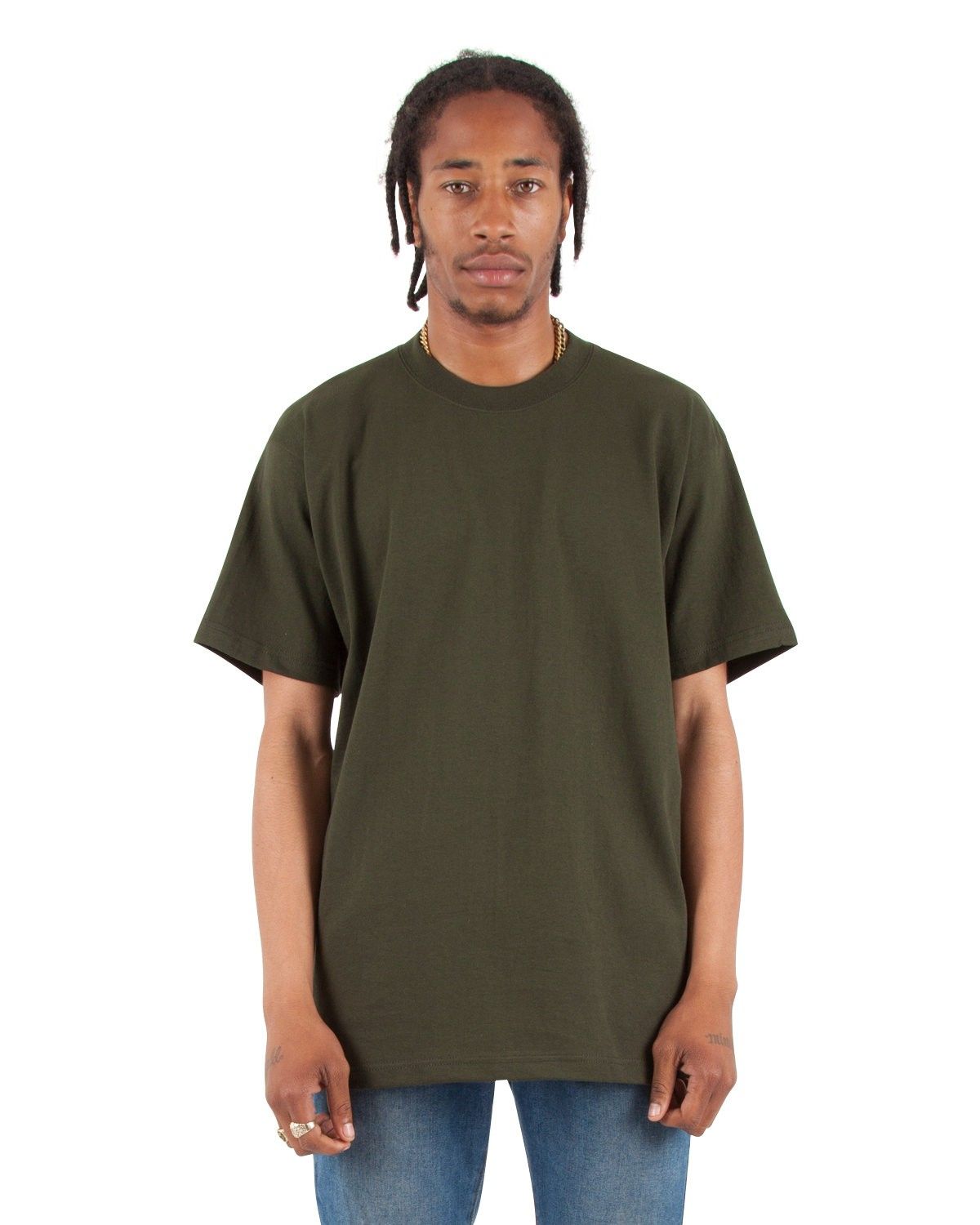 Shaka Wear Adult 7.5 oz Max Heavyweight T Shirt in Hunter Green