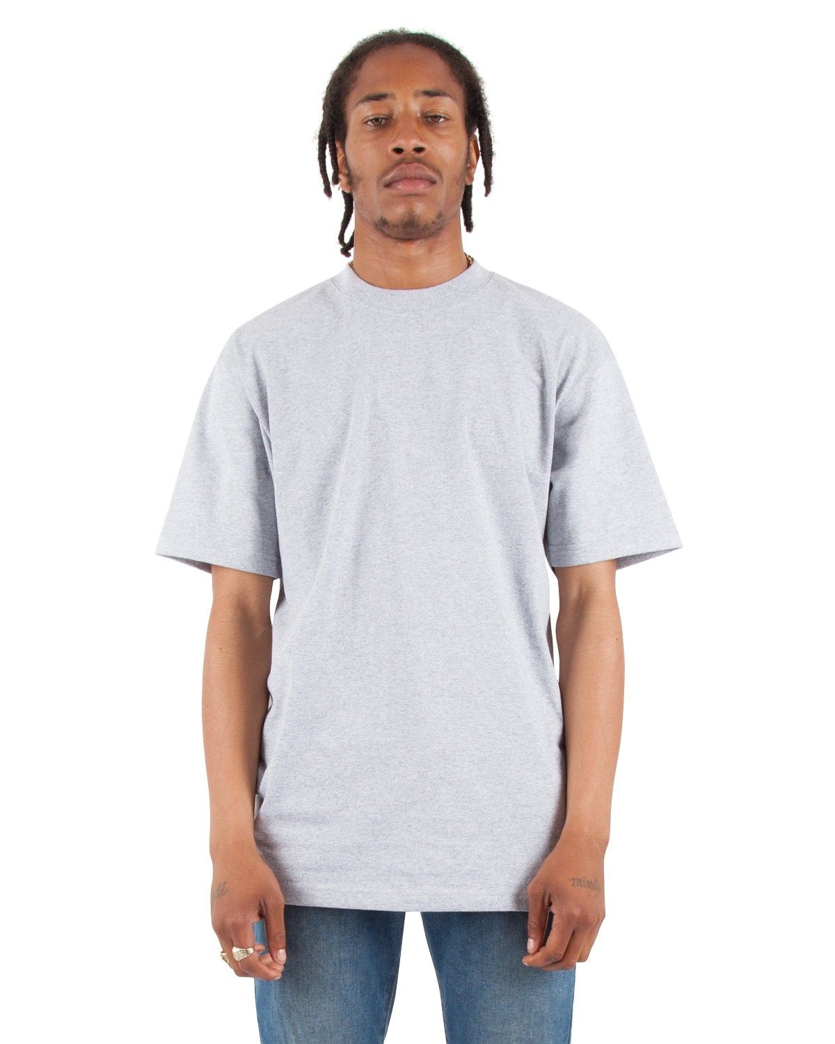 Shaka Wear Adult 7.5 oz Max Heavyweight T Shirt in Heather Grey