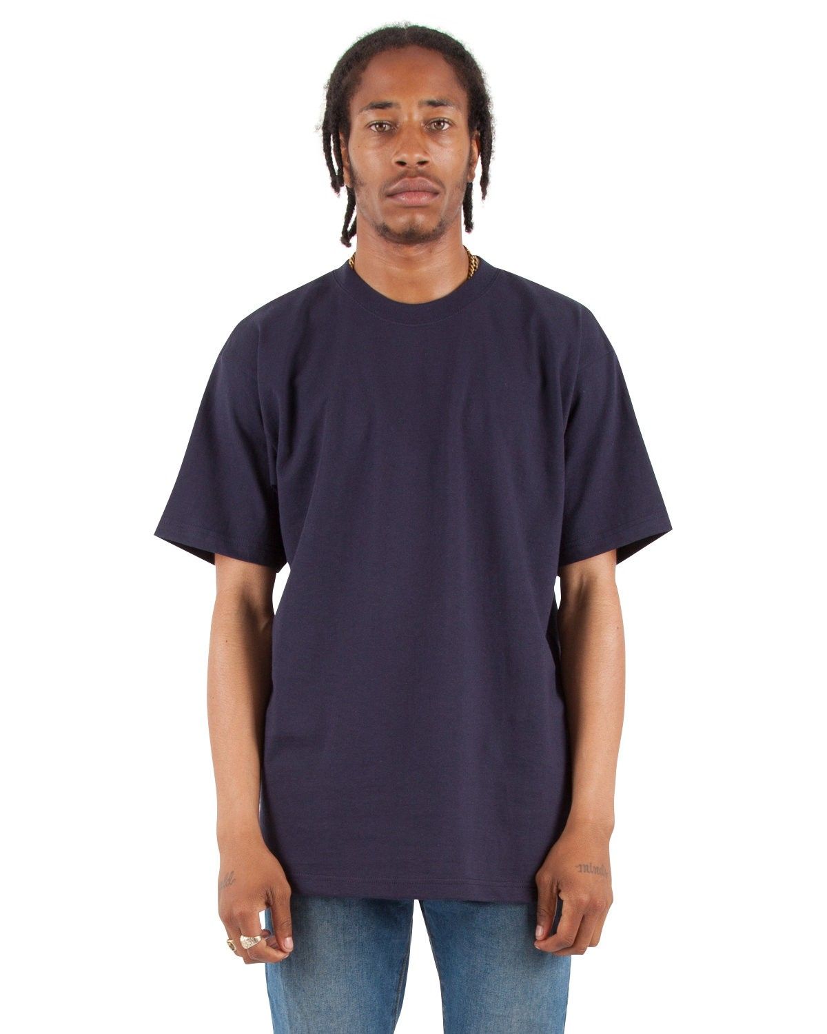Shaka Wear Adult 7.5 oz Max Heavyweight T Shirt in Navy