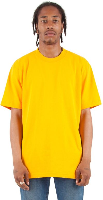 Am image of a Custom Shaka Wear Adult 7.5 oz Max Heavyweight T Shirt in Gold!