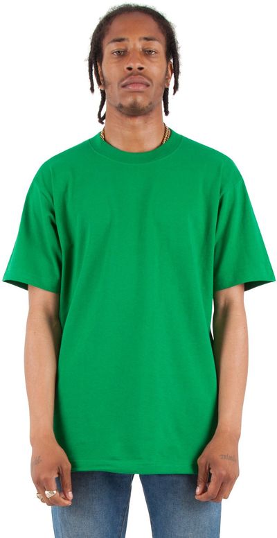 Am image of a Custom Shaka Wear Adult 7.5 oz Max Heavyweight T Shirt in Kelly Green!