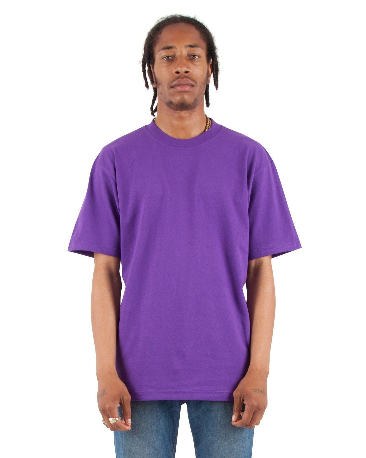 Shaka Wear Adult 7.5 oz Max Heavyweight T Shirt in Purple