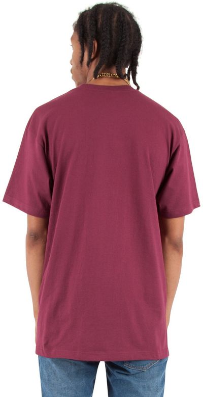 Am image of a Custom Shaka Wear Adult 7.5 oz Max Heavyweight T Shirt in Burgundy!