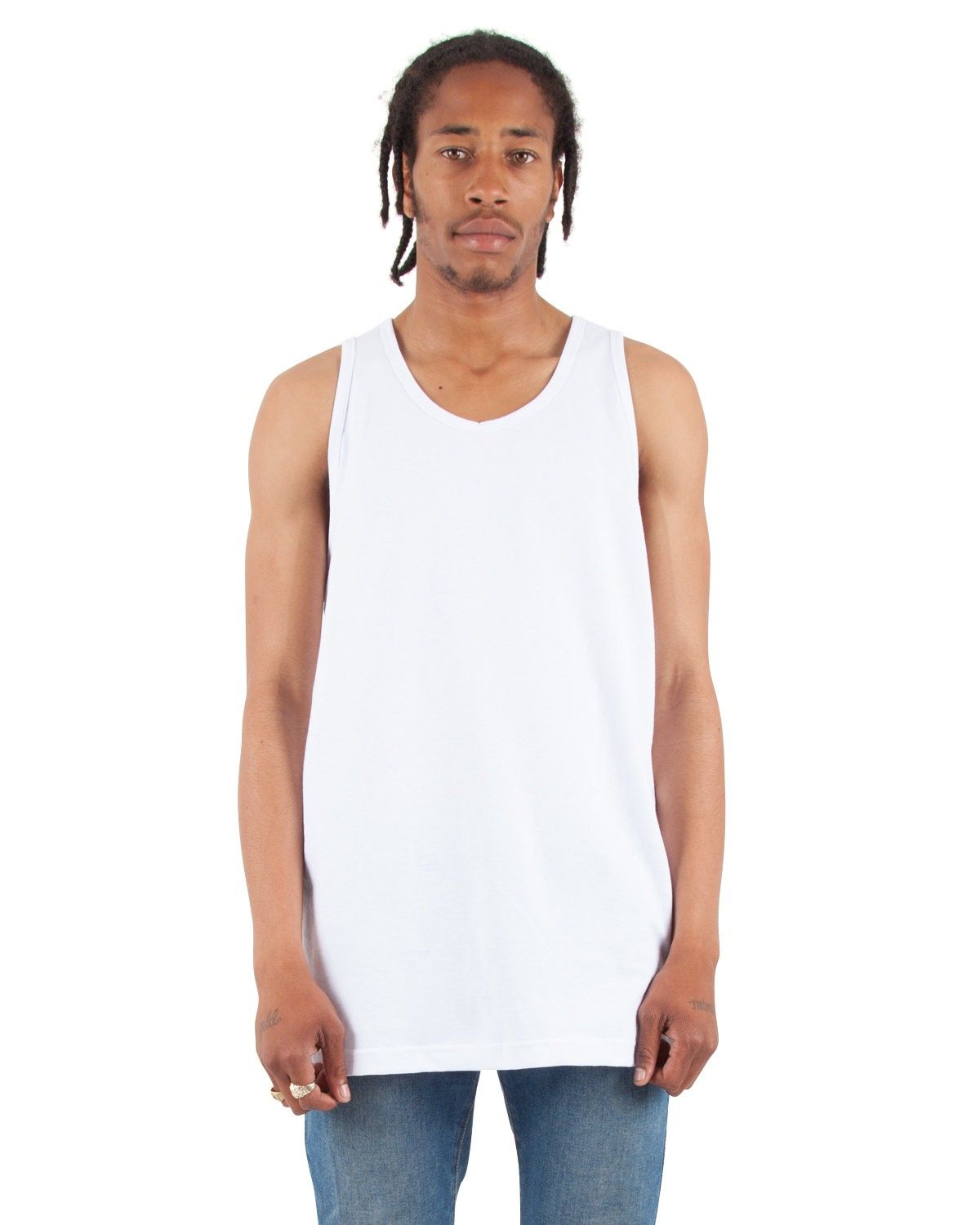 Shaka Wear Adult 6 oz Active Tank Top in White