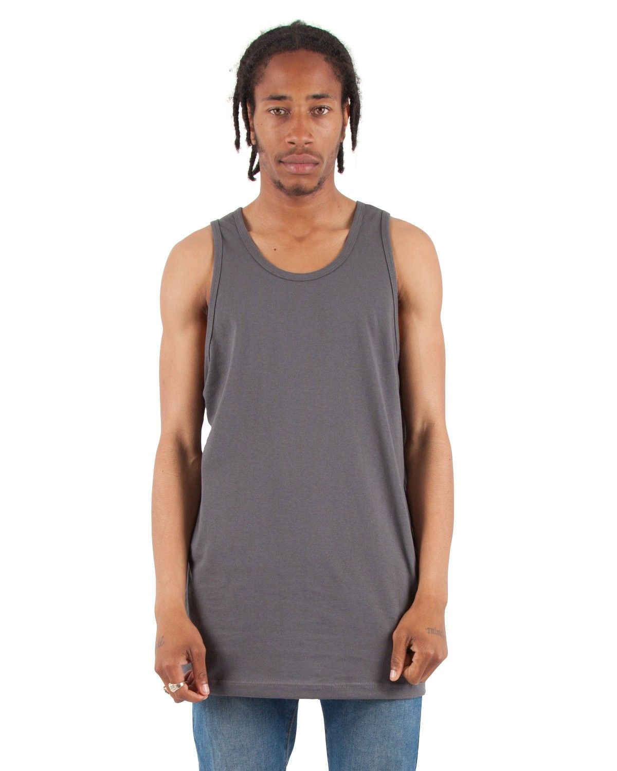Shaka Wear Adult 6 oz Active Tank Top in Dark Grey