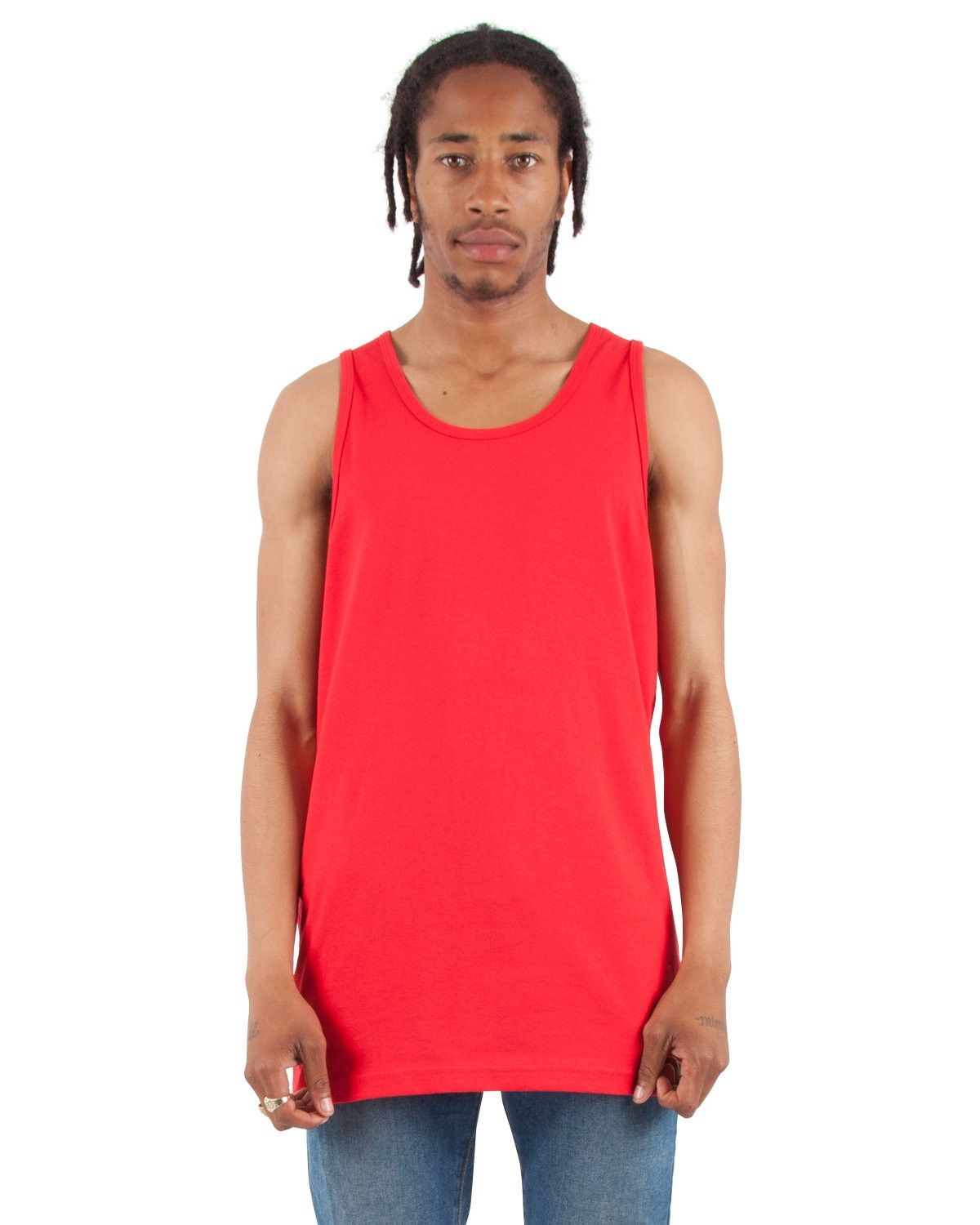 Shaka Wear Adult 6 oz Active Tank Top in Red