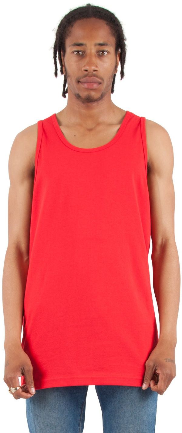 Am image of a Custom Shaka Wear Adult 6 oz Active Tank Top in Red!