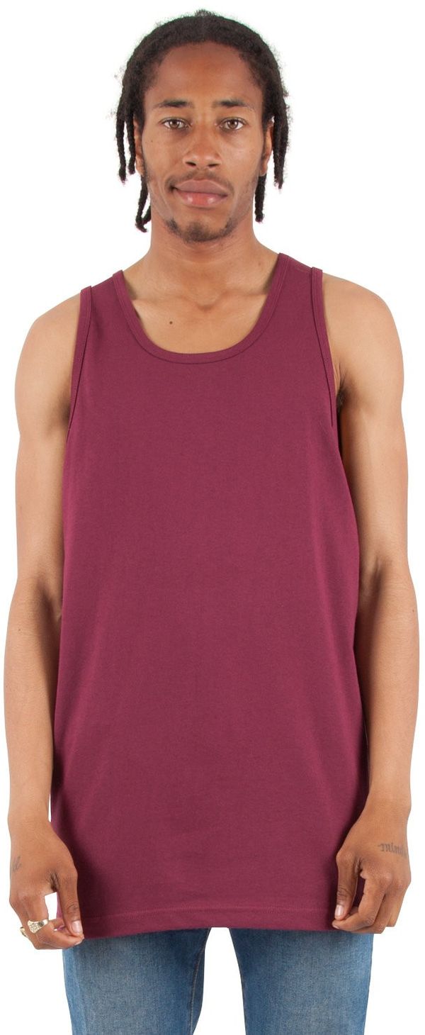 Am image of a Custom Shaka Wear Adult 6 oz Active Tank Top in Burgundy!