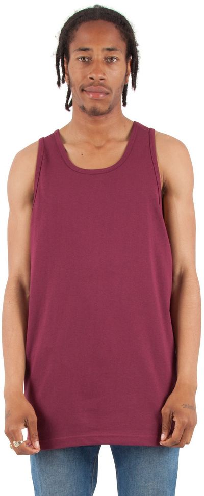 Am image of a Custom Shaka Wear Adult 6 oz Active Tank Top in Burgundy!