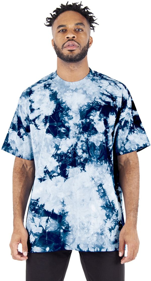Am image of a Custom Shaka Wear Heavyweight Tie Dye T Shirt in Navy/White!