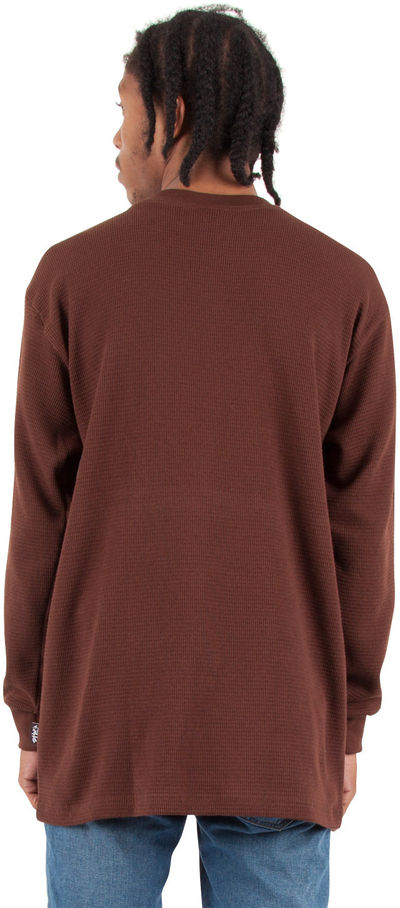 Am image of a Custom Shaka Wear Adult 8.9 oz Thermal T Shirt in Brown!