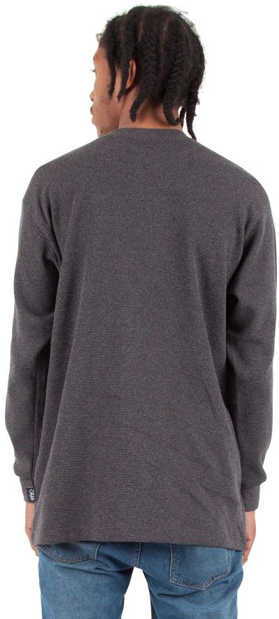 Am image of a Custom Shaka Wear Adult 8.9 oz Thermal T Shirt in Charcoal Grey Heather!