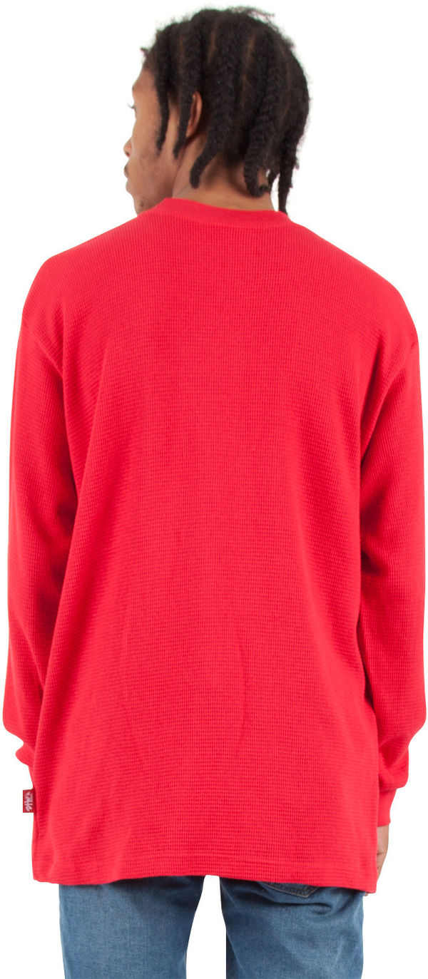 Am image of a Custom Shaka Wear Adult 8.9 oz Thermal T Shirt in Red!