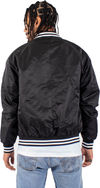 Am image of a Custom Shaka Wear Mens Varsity Bomber Jacket in Black!