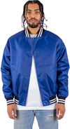 An image of a Custom Shaka Wear Mens Varsity Bomber Jacket in Royal!