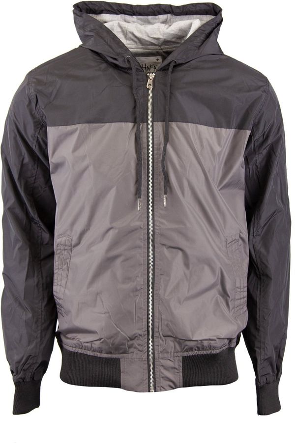An image of a Custom Shaka Wear Adult Windbreaker Jacket in Black/Grey!