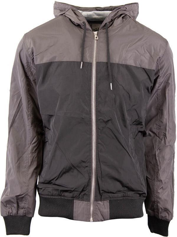 An image of a Custom Shaka Wear Adult Windbreaker Jacket in Grey/Black!