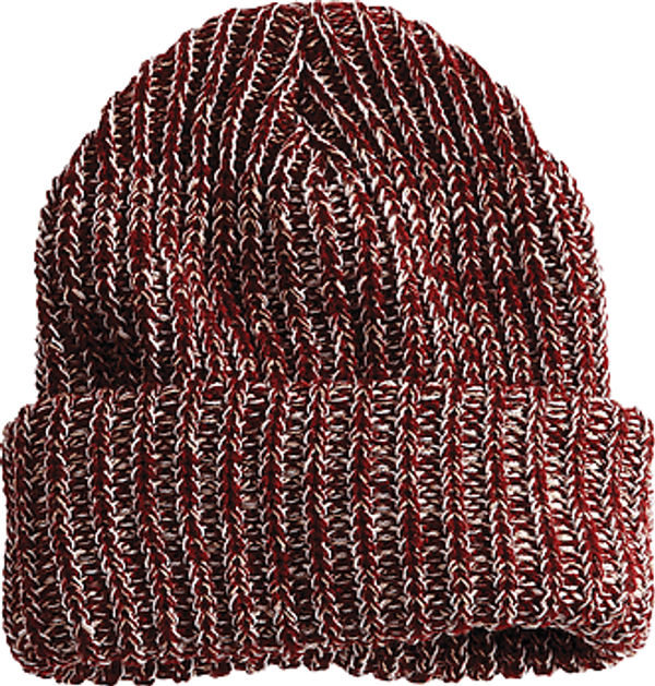 Am image of a Custom Sportsman Chunky Knit in Maroon/Natural!