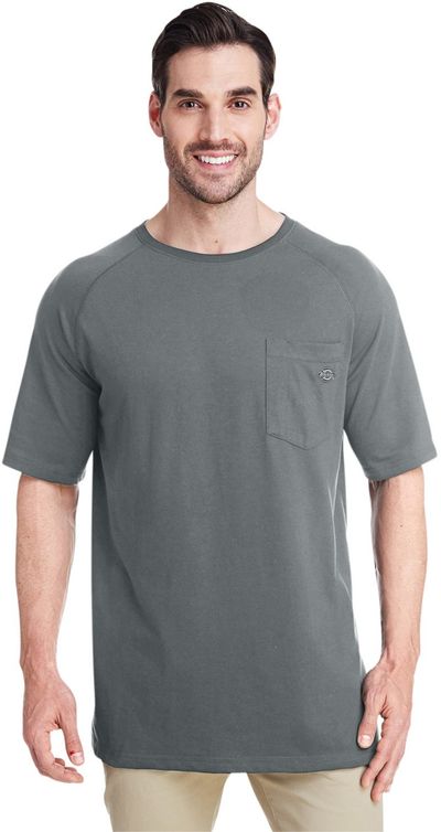 Am image of a Custom Dickies Men 5.5 oz Temp IQ Performance T Shirt in Smoke!