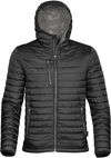 Am image of a Custom Stormtech Mens Gravity Thermal Jacket in BLACK / CHARCOAL!