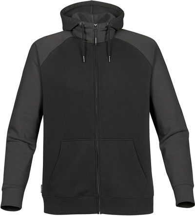 Am image of a Custom Stormtech Mens Omega Zip Hoody in BLACK / CARBON!