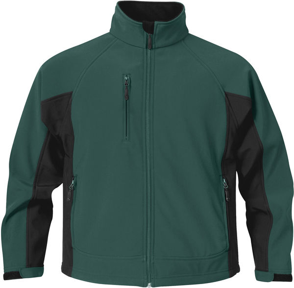 Am image of a Custom Stormtech Youth Crew Bonded Shell in FOREST / BLACK!