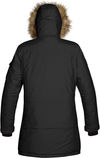 Am image of a Custom Stormtech Womens Explorer Parka in BLACK!