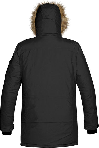 Am image of a Custom Stormtech Mens Explorer Parka in BLACK!