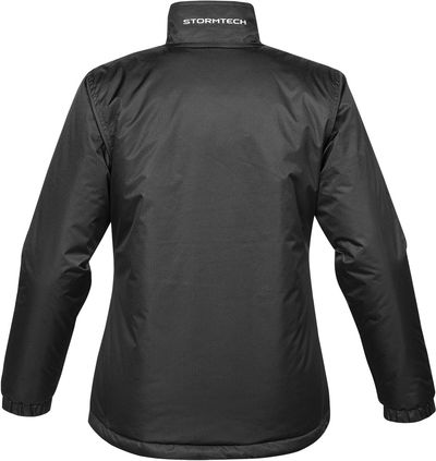 Am image of a Custom Stormtech Womens Axis Thermal Jacket in BLACK / BLACK!