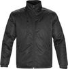 Am image of a Custom Stormtech Mens Axis Thermal Jacket in BLACK / BLACK!