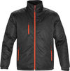 Am image of a Custom Stormtech Mens Axis Thermal Jacket in BLACK / SPORT RED!