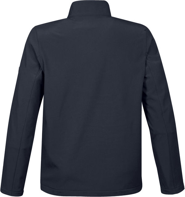 Am image of a Custom Stormtech Youth Orbiter Softshell in NAVY / CARBON!