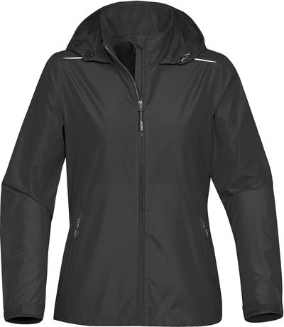 Am image of a Custom Stormtech Womens Nautilus Performance Shell in CARBON!