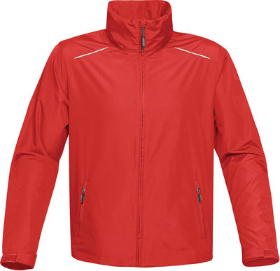 Am image of a Custom STORMTECH MENS NAUTILUS PERFORMANCE SHELL in BRIGHT RED!